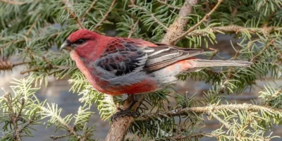 Brown bird with red head